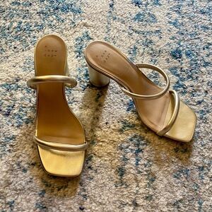 A New Day Metallic Gold Heeled Sandals